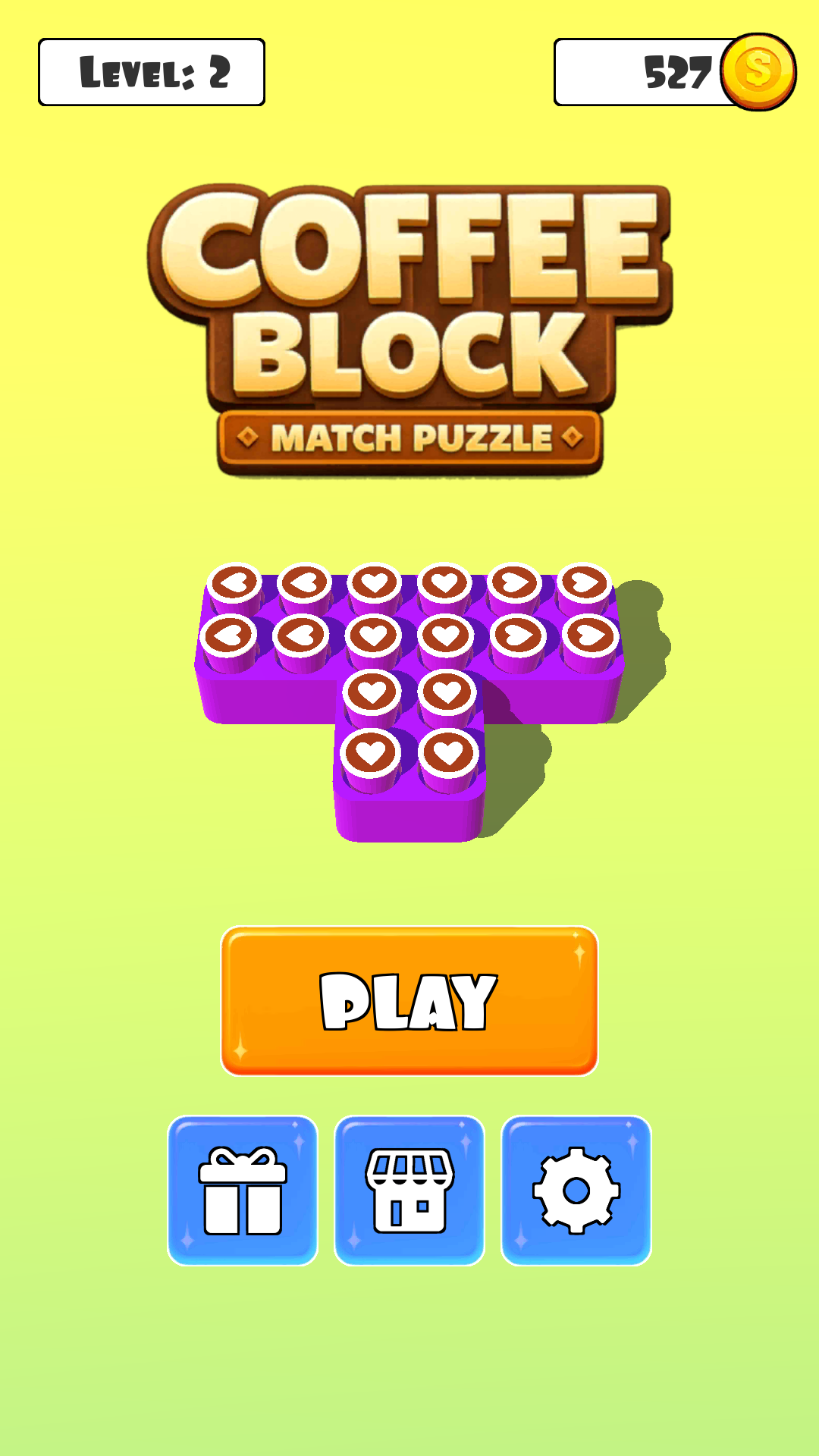 Coffee Crush Puzzle gameplay board